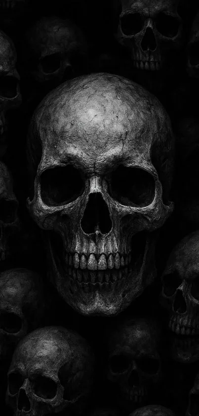 Dark skull wallpaper with gothic theme.