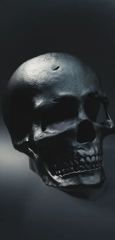 Dark skull on a black background, perfect for mobile wallpaper.