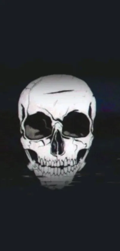 Dark skull wallpaper for mobile phones, featuring a gothic design.