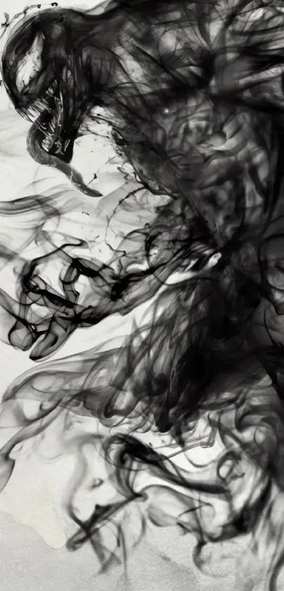 Abstract dark smoke art wallpaper with swirling patterns.