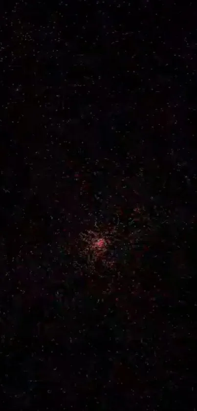 Dark space wallpaper with stars and red cosmic dust center.