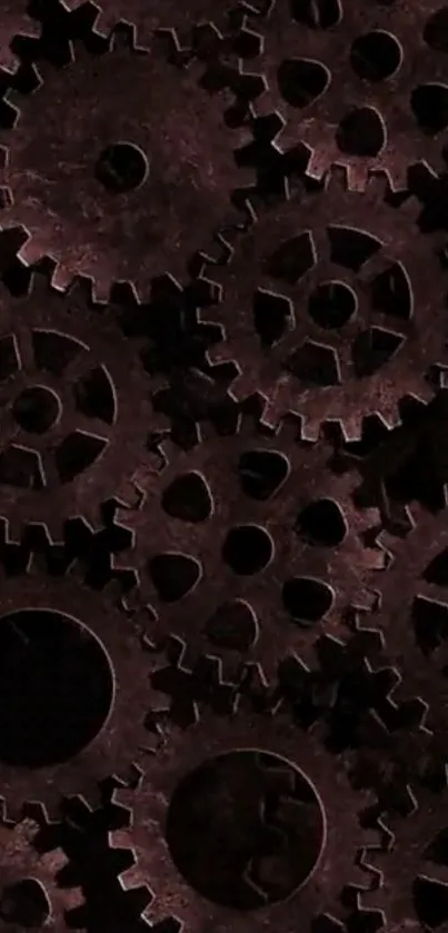 Dark steampunk wallpaper featuring intricate gear design.