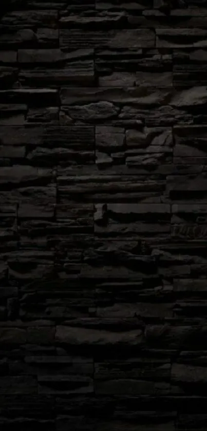 Dark stone wall texture mobile wallpaper.