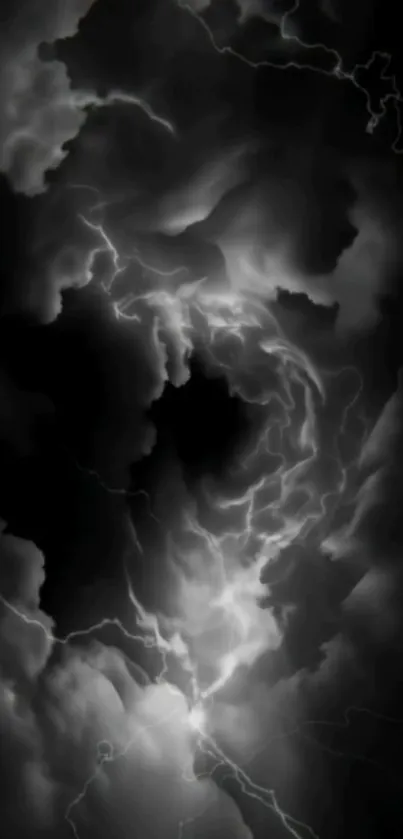 Dark stormy cloud art wallpaper with electric energy.