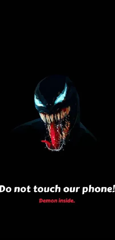 Dark symbiote artwork with vivid colors and bold design on a black background.