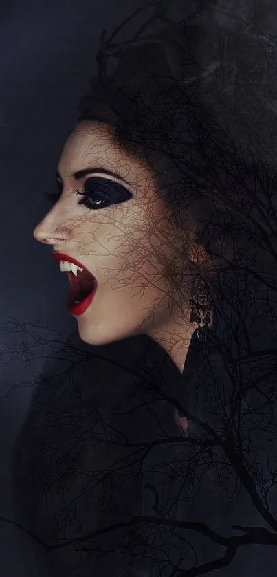 Vampire-themed mobile wallpaper with dark, gothic aesthetic and mysterious imagery.