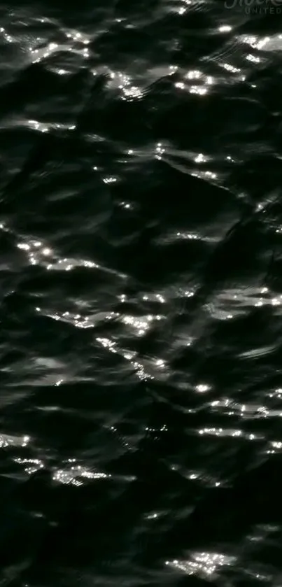 Dark water ripples with shimmering reflections, creating a calming effect.