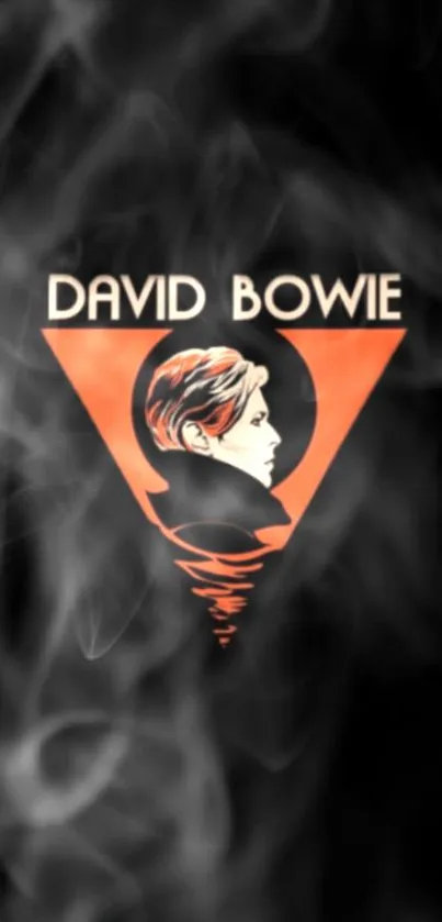 David Bowie silhouette with smoky background wallpaper.