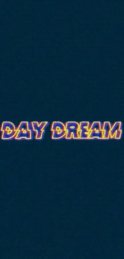 Vibrant 'Day Dream' neon text on dark blue background.