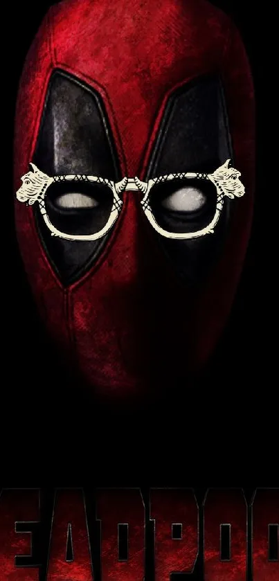 Deadpool mask with black background wallpaper