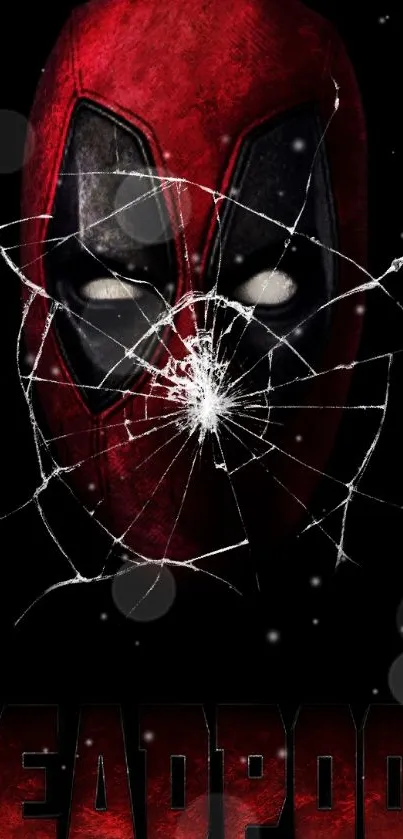 Deadpool's red mask on black background.