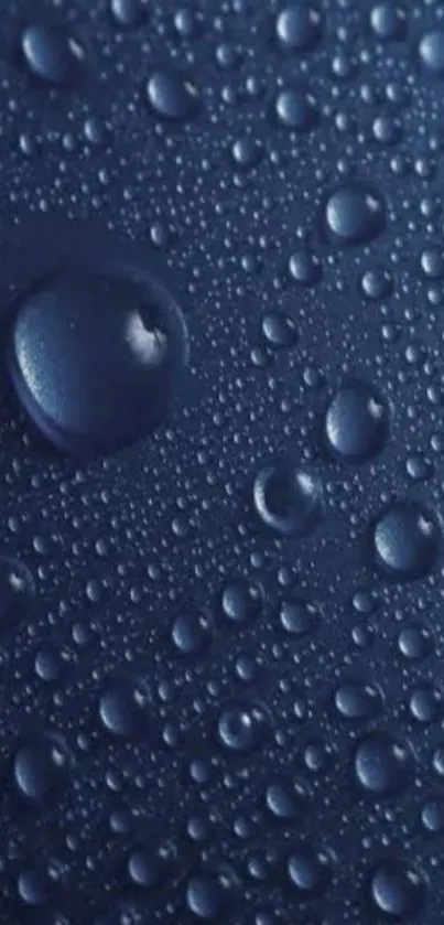 Deep blue wallpaper with water droplets.
