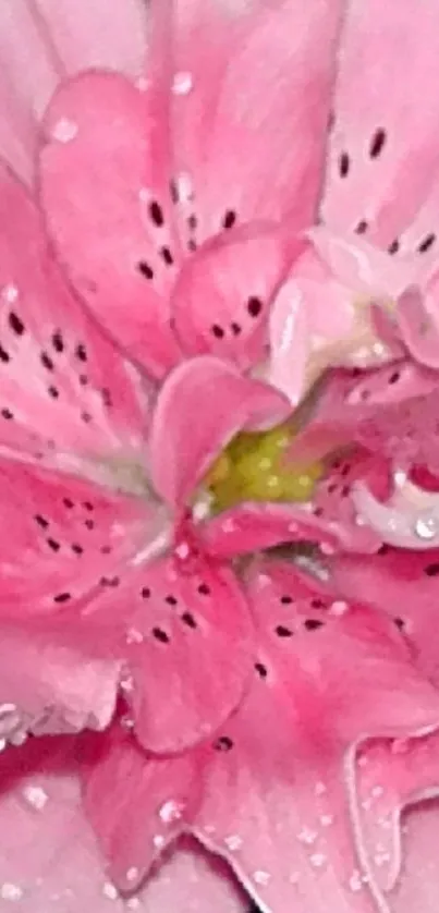 Close-up of a pink flower with detailed petals.