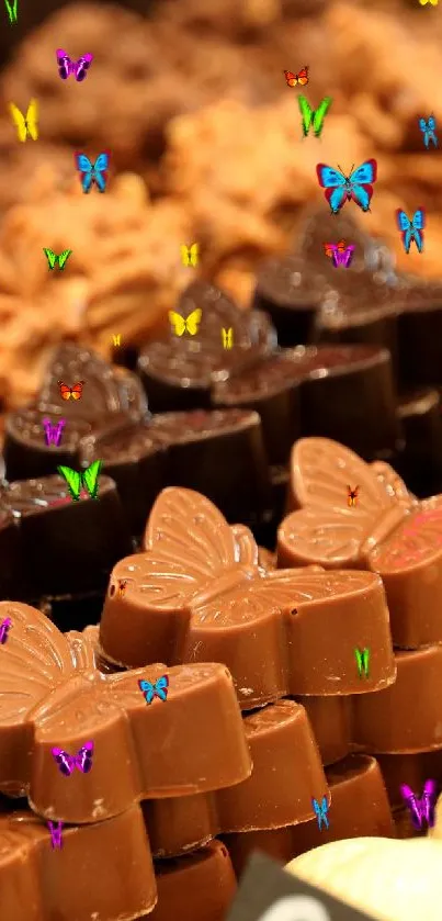 Assorted gourmet chocolates arranged beautifully in a tempting display.