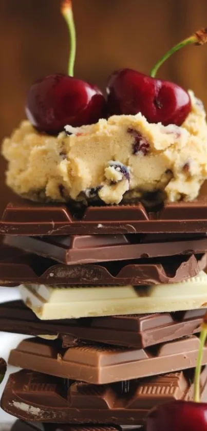 Delicious Chocolate Cherry Stack Live Wallpaper