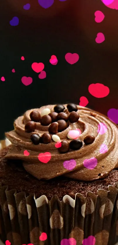 Two chocolate cupcakes with frosting on a plate.