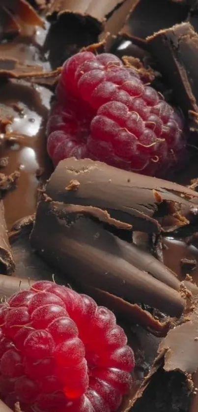 Delicious chocolate and raspberry wallpaper.