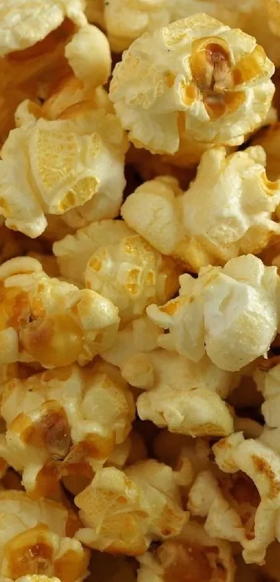 Close-up of golden buttery popcorn clusters.