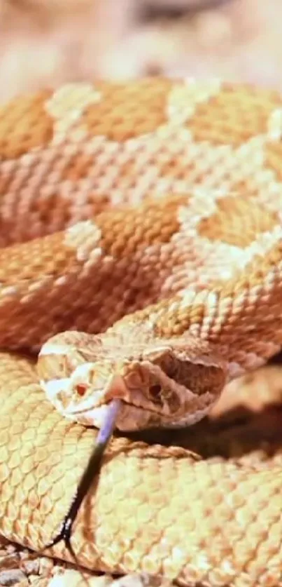 Close-up of a desert snake in sandy shades, perfect for mobile wallpaper.