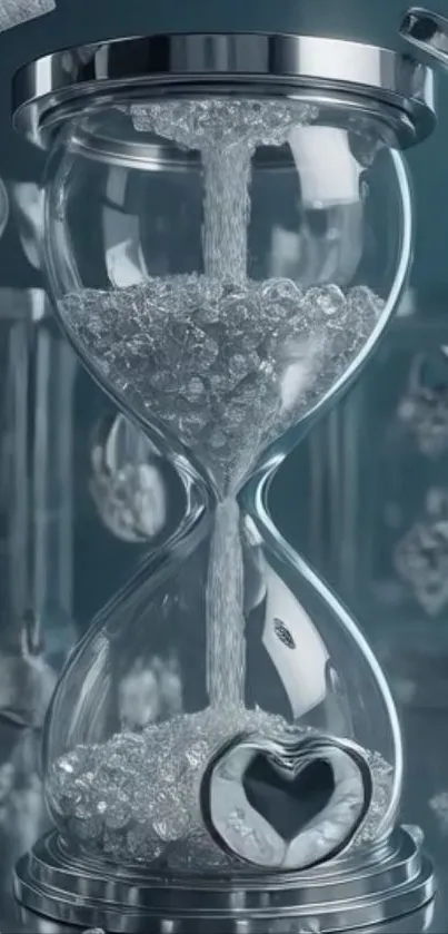 Diamond-filled hourglass with locks wallpaper.