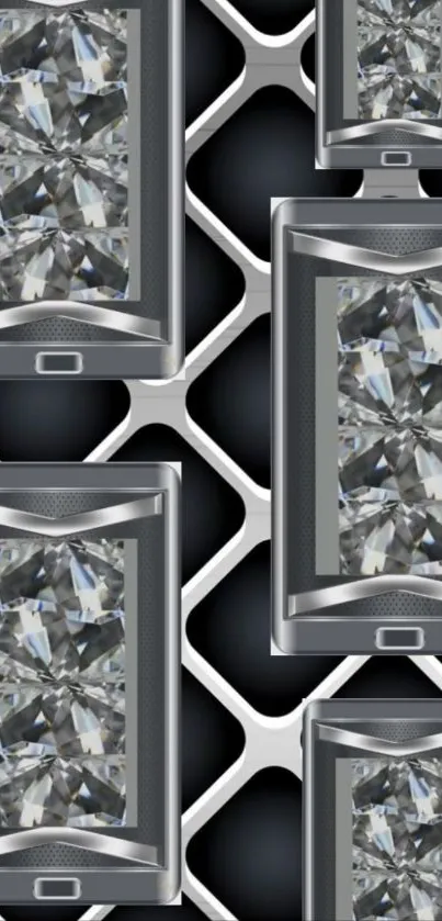 Sleek diamond pattern phone wallpaper with a modern design.