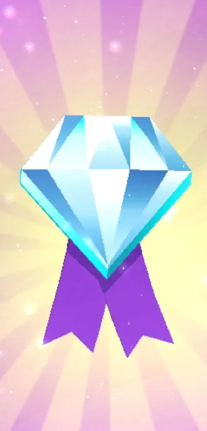 Colorful mobile wallpaper featuring a diamond and high score on a purple background.