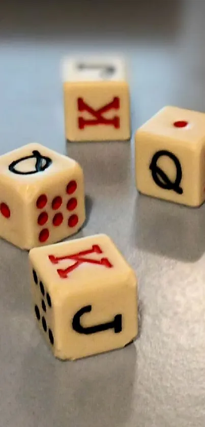 Stylish dice and card design wallpaper.