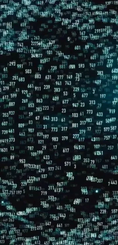 Digital wallpaper with blue numbers in a tech-inspired design.