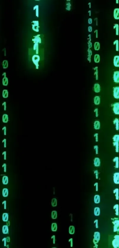 Green digital codes streaming in matrix style.