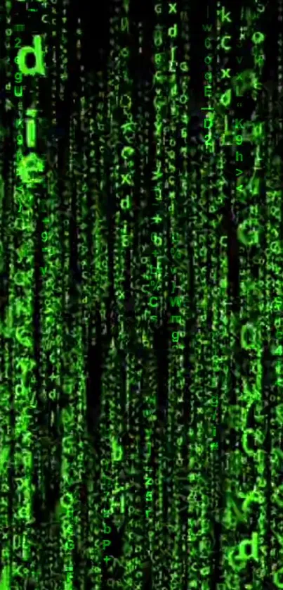 Matrix-style green code digital wallpaper.