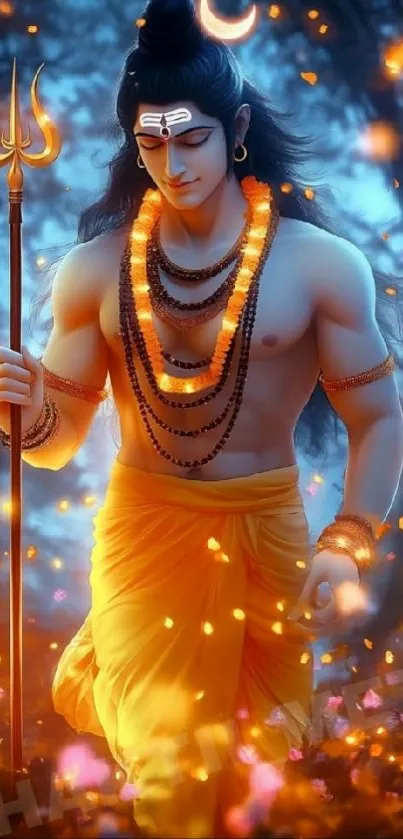 Vibrant divine deity mobile wallpaper art.