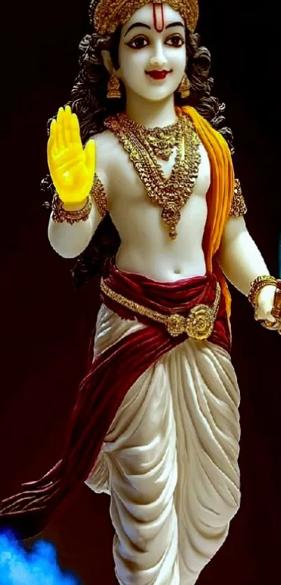 Divine deity statue with intricate adornments