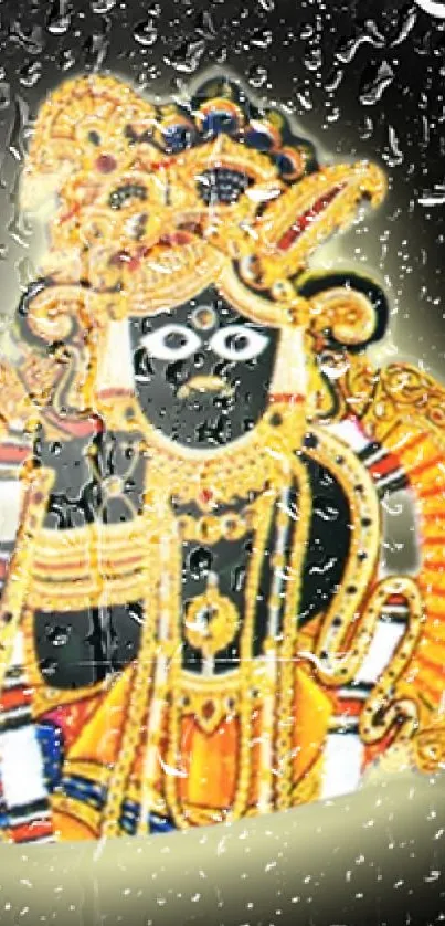 Colorful Hindu deity artwork with intricate gold and ornate details.