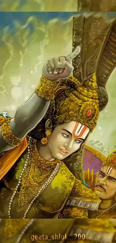 Krishna and Arjuna in Mahabharata art.