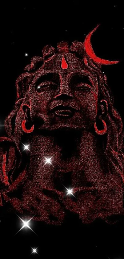 Divine figure in cosmic night with stars.