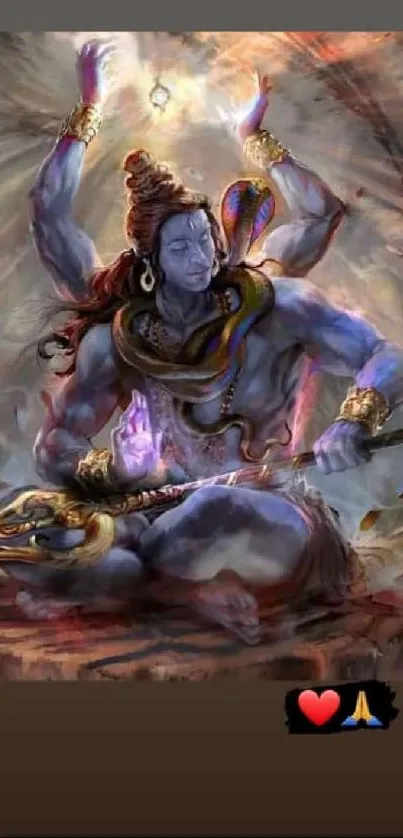 Vibrant depiction of Lord Shiva in a mystical, spiritual design.