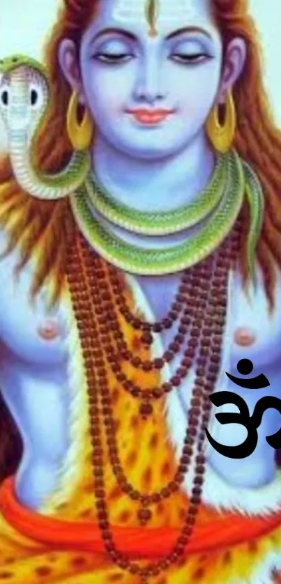 Serene depiction of Lord Shiva in spiritual art for mobile wallpaper.