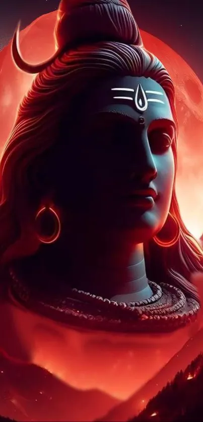 Stunning red Shiva wallpaper for mobile.