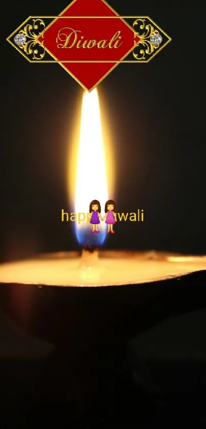 A glowing Diwali lamp on a dark background, symbolizing light and hope during festivities.