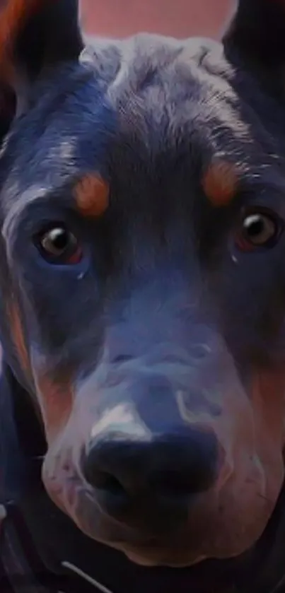 Artistic Doberman dog wallpaper for mobile screens.