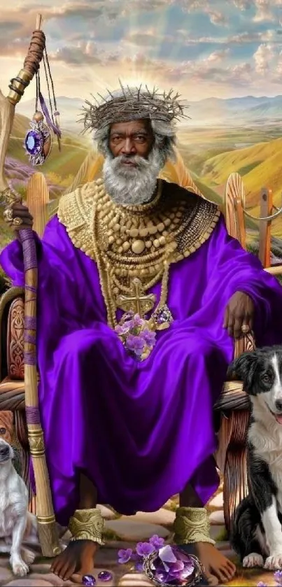 Dog Purple Painting Live Wallpaper