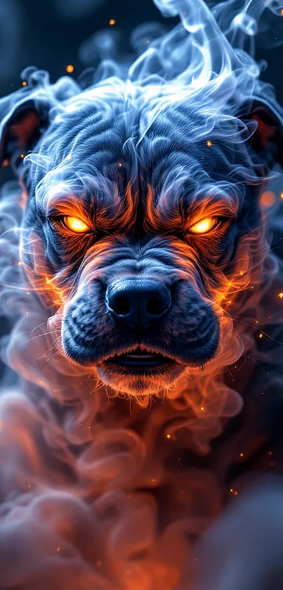 Dog Standing In A Cloud Of Smoke Live Wallpaper