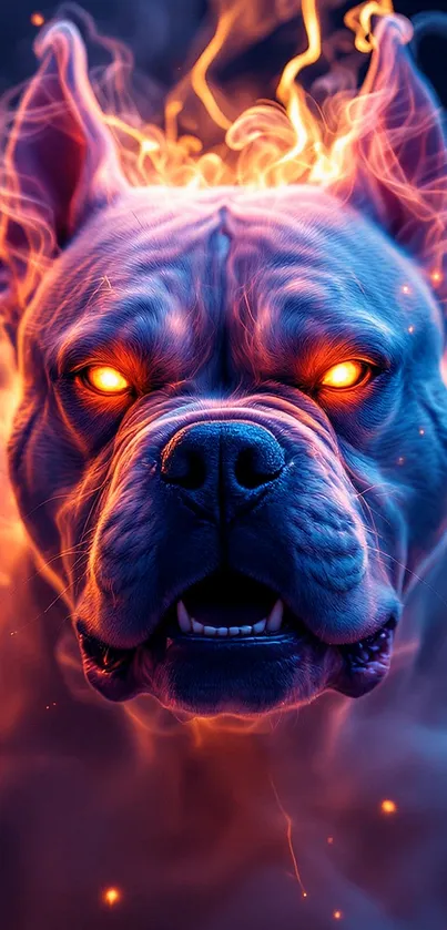 Dog With Neon Orange Eyes Live Wallpaper