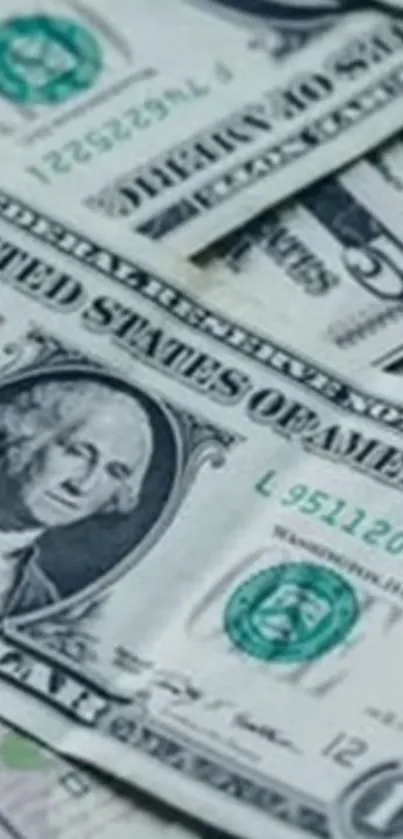 A pile of US dollar bills forming a lively pattern.