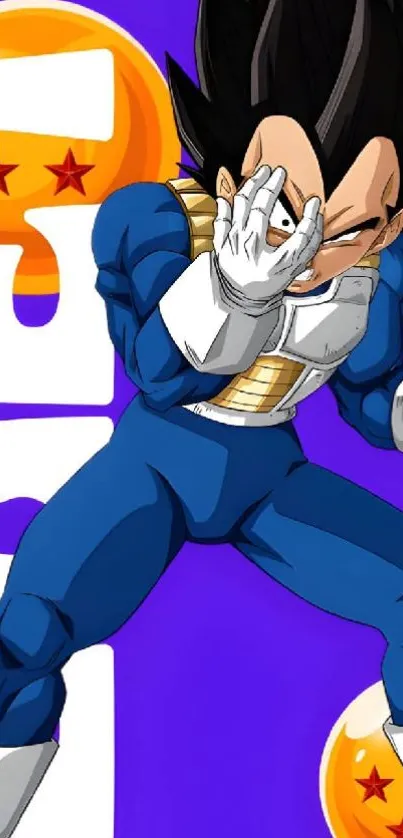 Vegeta from Dragon Ball striking a pose in anime wallpaper.