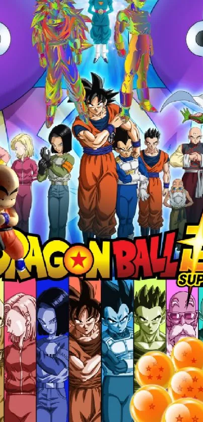 Dragon Ball Super anime characters in a vibrant collage.