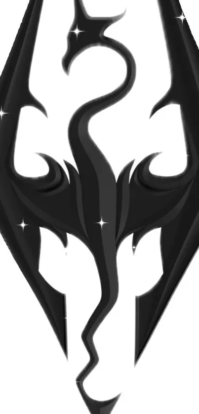 Elegant black dragon design phone wallpaper.