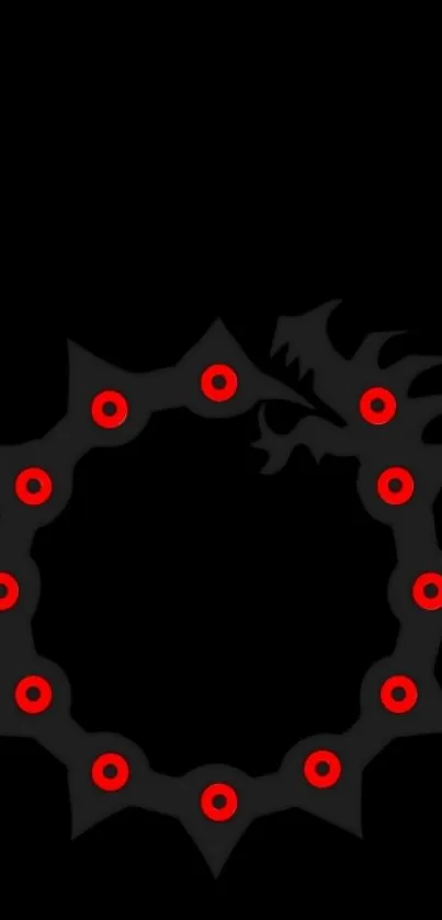 Dragon emblem wallpaper with a red and black color scheme.