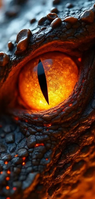 Close-up of a fiery dragon eye wallpaper.