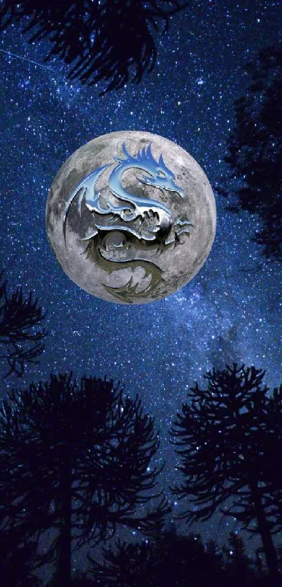 Dragon Moonlit Night Wallpaper - free download